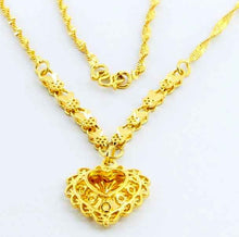 24k gold plated choker necklace heart exo collier femme joias265 ELY