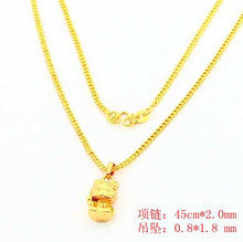 24k gold plated pendant necklace hello kitty collier Hand Madeball267 ELY