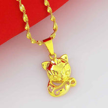 24k gold plated pendant necklace hello kitty collier Hand Madeball267 ELY