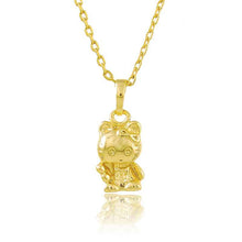 24k gold plated pendant necklace hello kitty collier Hand Madeball267 ELY