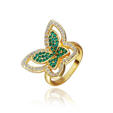 acessorios para mulher Engagement rings butterfly green aliancas bijoux femme215 ELY