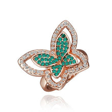 acessorios para mulher Engagement rings butterfly green aliancas bijoux femme215 ELY
