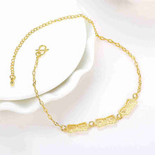 silver anklets Hollow rectangle bracelet on ankle bijoux HBA 18 ELY