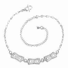 silver anklets Hollow rectangle bracelet on ankle bijoux HBA 18 ELY
