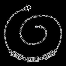 silver anklets Hollow rectangle bracelet on ankle bijoux HBA 18 ELY