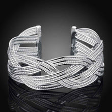 silver bangles Big Weaved women bracelet Factory SMTB 33 ELY
