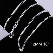silver plated chain 2M 16-24inch Box joias 4 ELY