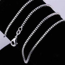 silver plated chain 2M 16-24inch Box joias 4 ELY