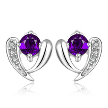 silver plated earings Heart stud cuff 391 ELY