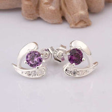 silver plated earings Heart stud cuff 391 ELY