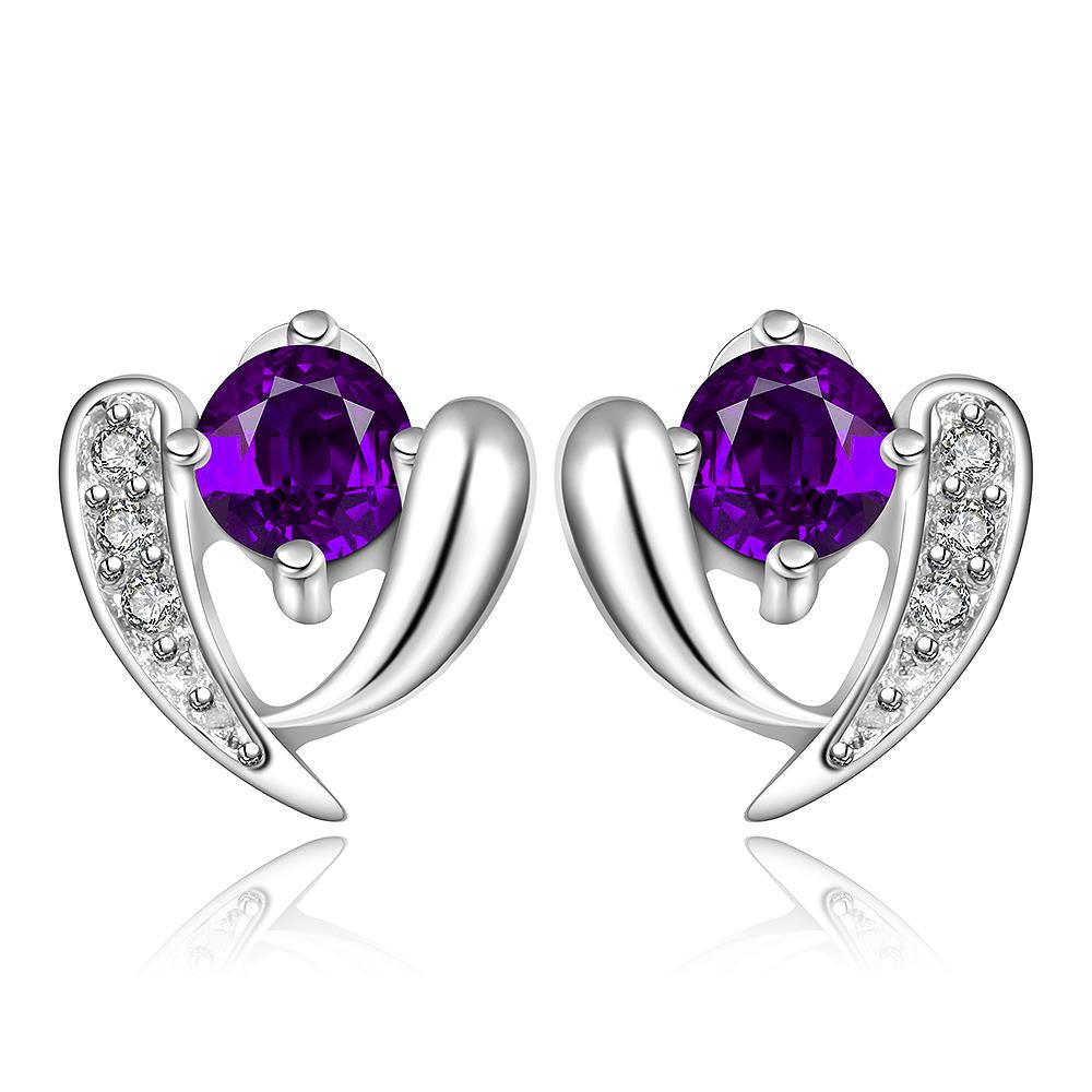 silver plated earings Heart stud cuff 391 ELY
