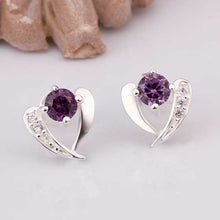 silver plated earings Heart stud cuff 391 ELY