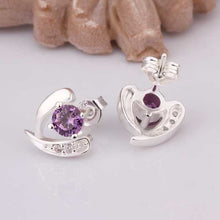 silver plated earings Heart stud cuff 391 ELY