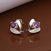 silver plated earings Heart stud cuff 391 ELY