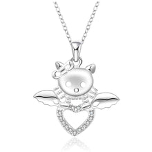 silver plated women necklace Insets Kitten tattoo choker joias212 ELY
