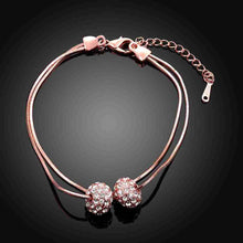 aliexpress 18K Gold Plating bracelets & bangles Two simulated pearl ball pulseira masculina men jewelry ELY