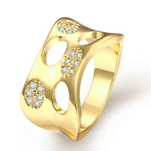 aliexpress 18k gold plated ring pierced round anel de ouro Factory313 ELY