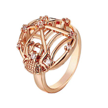 aliexpress 18k gold plated ring pierced round anel de ouro Factory313 ELY