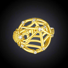 aliexpress 18k gold plated ring pierced round anel de ouro Factory313 ELY