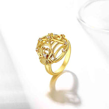 aliexpress 18k gold plated ring pierced round anel de ouro Factory313 ELY