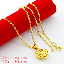 aliexpress 24k gold plated necklace love pierced colar joias YHDN 21 ELY