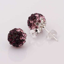 aliexpress Shamballa earings jewelry black round crystal stud cuff SBE1 ELY