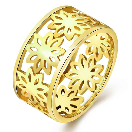 aliexpress acessorios para mulher ring Hollow flowers rose golden silver 3 color prices in euros jewelry SKGR315 ELY