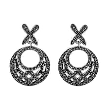 aliexpress earrings Circular hollow stud pendientes to us bear Costume Jewellery 376 ELY