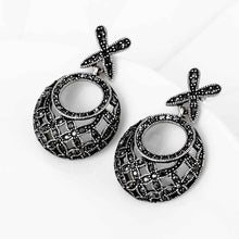 aliexpress earrings Circular hollow stud pendientes to us bear Costume Jewellery 376 ELY