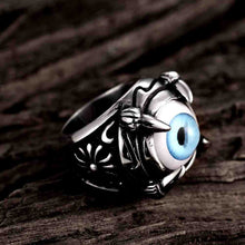 aliexpress punk style stainless steel rings Four claws eye anillos Hand Madeball MAYAR235 ELY