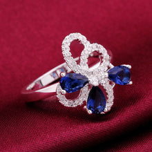 aliexpress silver Engagement rings Insets flower-sapphire anillos jewelry1 9 ELY
