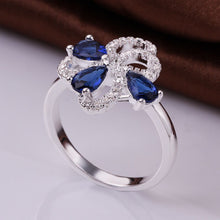 aliexpress silver Engagement rings Insets flower-sapphire anillos jewelry1 9 ELY