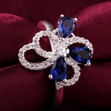 aliexpress silver Engagement rings Insets flower-sapphire anillos jewelry1 9 ELY
