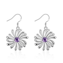 aliexpress silver clip on earrings Six-leaf flower drop kupe Elegant 247 ELY