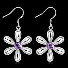 aliexpress silver clip on earrings Six-leaf flower drop kupe Elegant 247 ELY