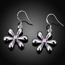 aliexpress silver clip on earrings Six-leaf flower drop kupe Elegant 247 ELY