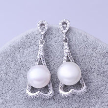 aliexpress silver earring beads heart imitation pearl stud cuff wedding 266 ELY