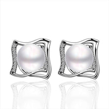 aliexpress silver earring beads heart imitation pearl stud cuff wedding 266 ELY