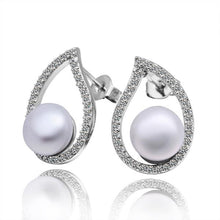 aliexpress silver earring beads heart imitation pearl stud cuff wedding 266 ELY