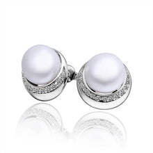 aliexpress silver earring beads heart imitation pearl stud cuff wedding 266 ELY