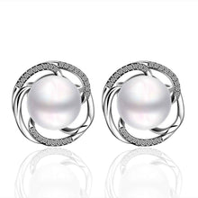 aliexpress silver earring beads heart imitation pearl stud cuff wedding 266 ELY