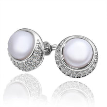 aliexpress silver earring beads heart imitation pearl stud cuff wedding 266 ELY