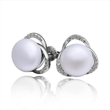 aliexpress silver earring beads heart imitation pearl stud cuff wedding 266 ELY