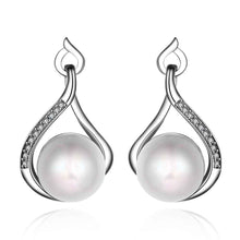 aliexpress silver earring beads heart imitation pearl stud cuff wedding 266 ELY