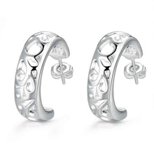 aliexpress silver earrings Semi hollow stud ear cuff bijouterie 63 ELY