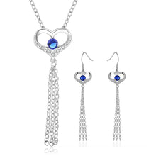 aliexpress silver jewelry set heart pruple stone inside N+E Sets accessories 2 ELY