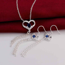 aliexpress silver jewelry set heart pruple stone inside N+E Sets accessories 2 ELY