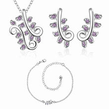 aliexpress silver jewelry sets leaf crystal earrings Anklet necklace Sets Jewelry European Style187 ELY