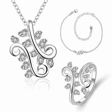 aliexpress silver jewelry sets leaf crystal earrings Anklet necklace Sets Jewelry European Style187 ELY
