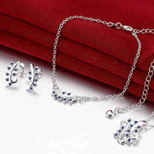 aliexpress silver jewelry sets leaf crystal earrings Anklet necklace Sets Jewelry European Style187 ELY